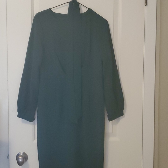 Green Belted Sheath Dress - Picture 1 of 5